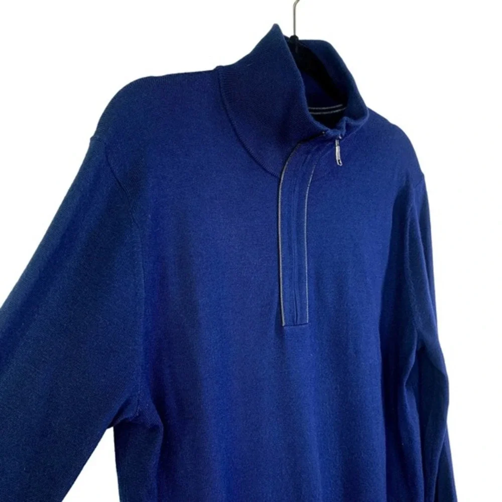 BANANA REPUBLIC Navy Blue Half-Zip Wool Pullover‎ Sweater
